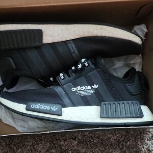 Adidas Black and White NMD R1 Shoes